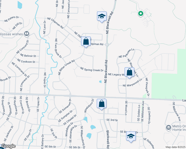 map of restaurants, bars, coffee shops, grocery stores, and more near 2540 Northeast Willow Creek Lane in Lee's Summit