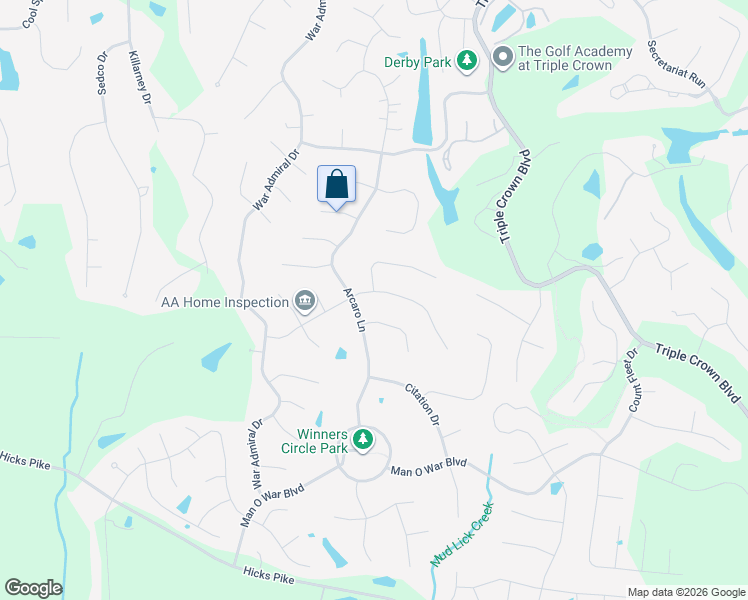 map of restaurants, bars, coffee shops, grocery stores, and more near 10992 Arcaro Lane in Union