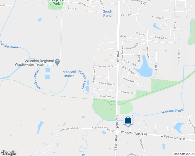 map of restaurants, bars, coffee shops, grocery stores, and more near 4540 West Bainbridge Drive in Columbia