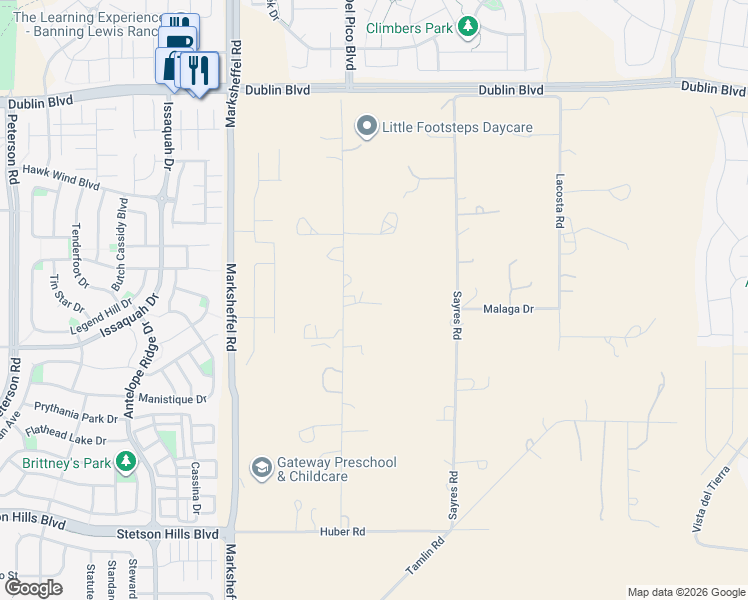 map of restaurants, bars, coffee shops, grocery stores, and more near 6025 Luther Road in Colorado Springs