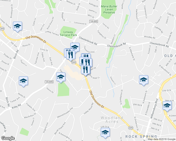 map of restaurants, bars, coffee shops, grocery stores, and more near 1898 Briar Ridge Court in McLean