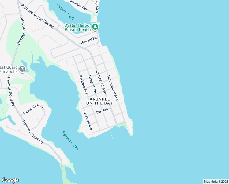 map of restaurants, bars, coffee shops, grocery stores, and more near Narragansett Avenue in Annapolis