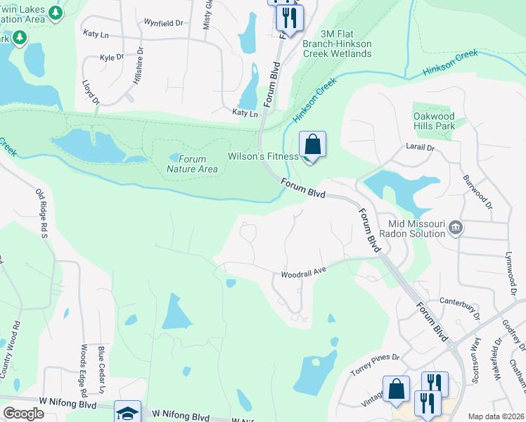 map of restaurants, bars, coffee shops, grocery stores, and more near 3207-3210 Westcreek Circle in Columbia