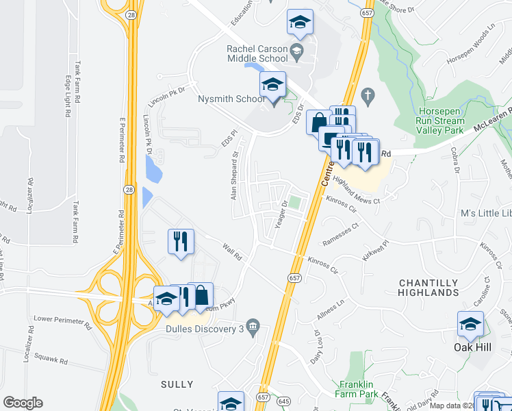 map of restaurants, bars, coffee shops, grocery stores, and more near in Herndon