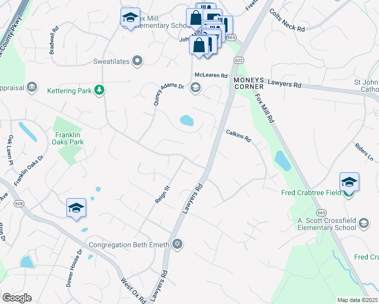 map of restaurants, bars, coffee shops, grocery stores, and more near 2755 Viking Drive in Herndon