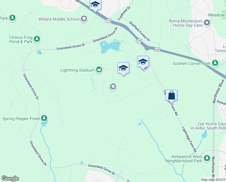 map of restaurants, bars, coffee shops, grocery stores, and more near 41025 Collaboration Drive in Aldie