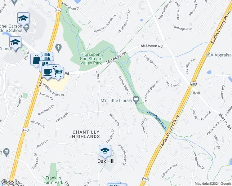 map of restaurants, bars, coffee shops, grocery stores, and more near 13312 Glen Taylor Lane in Herndon