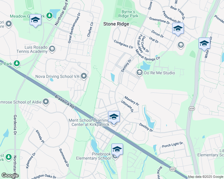 map of restaurants, bars, coffee shops, grocery stores, and more near 41824 Progress Terrace in Aldie