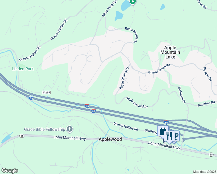 map of restaurants, bars, coffee shops, grocery stores, and more near 1256 King David Dr in Linden