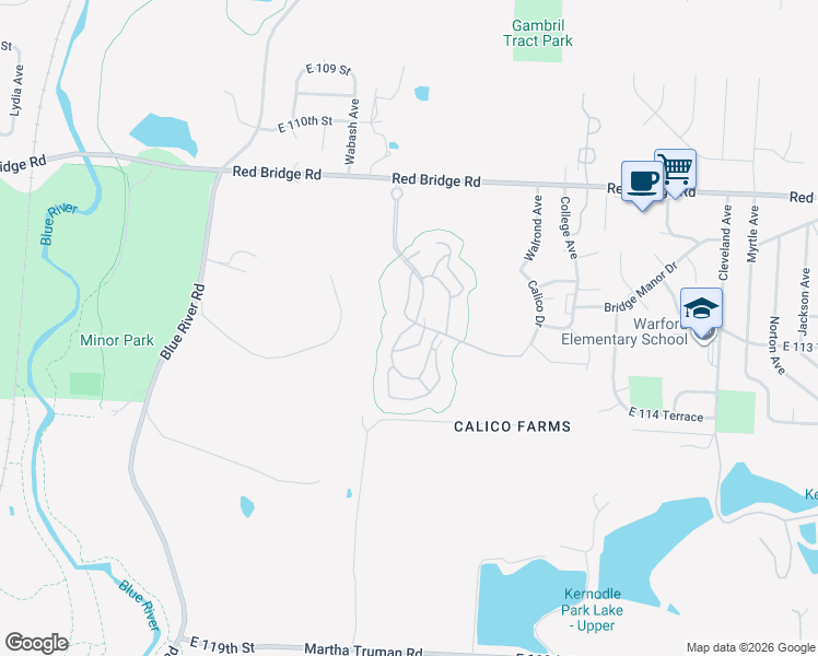 map of restaurants, bars, coffee shops, grocery stores, and more near 11425 Montgall Avenue in Kansas City
