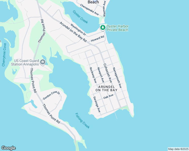 map of restaurants, bars, coffee shops, grocery stores, and more near 3449 Rockway Ave in Annapolis