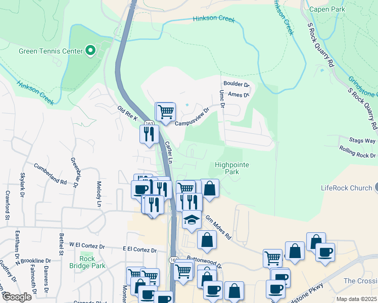 map of restaurants, bars, coffee shops, grocery stores, and more near 409 Foxfire Drive in Columbia