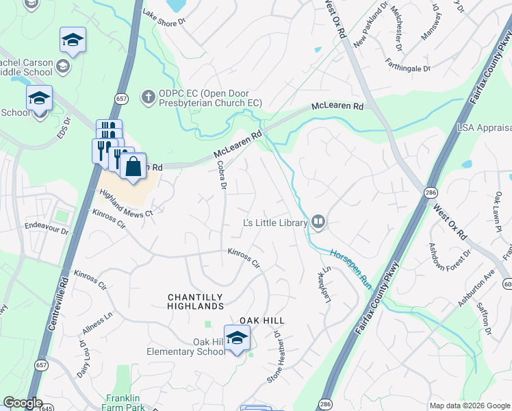 map of restaurants, bars, coffee shops, grocery stores, and more near 3035 Jeannie Anna Court in Herndon
