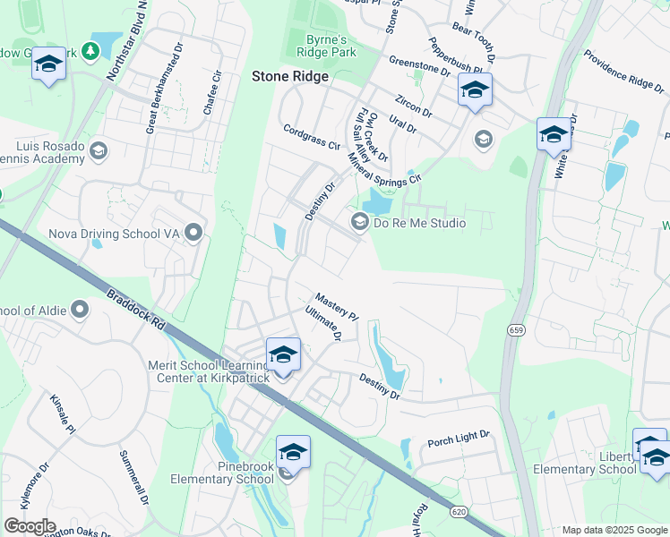 map of restaurants, bars, coffee shops, grocery stores, and more near 41900 Diamondleaf Terrace in Aldie