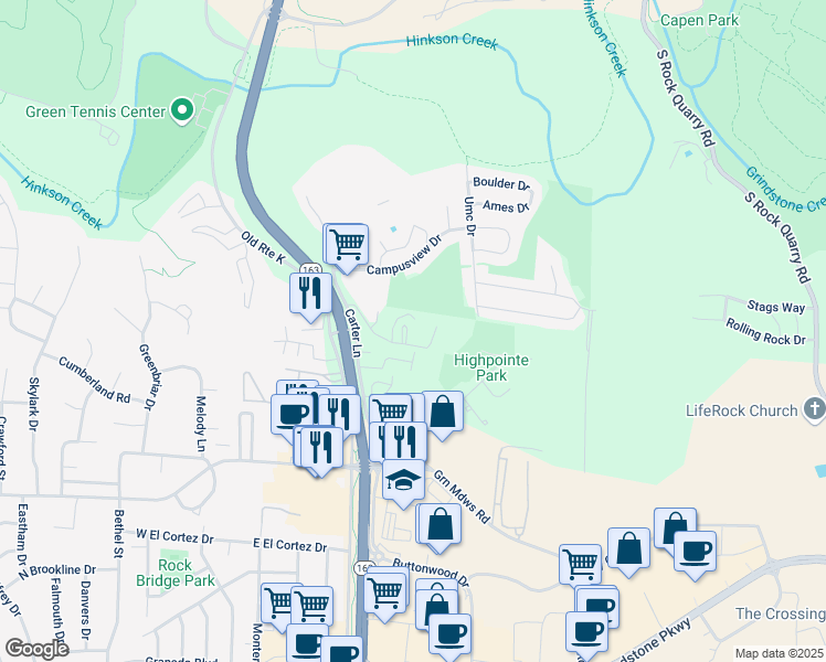 map of restaurants, bars, coffee shops, grocery stores, and more near 437 Foxfire Drive in Columbia