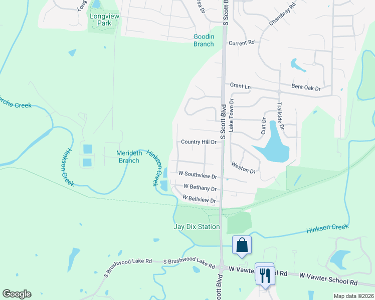 map of restaurants, bars, coffee shops, grocery stores, and more near 3371 Country Hill Court in Columbia