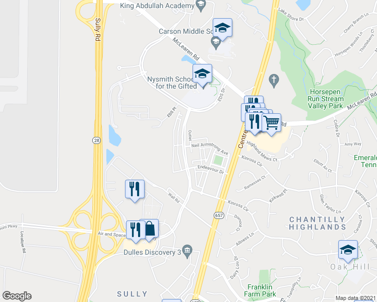map of restaurants, bars, coffee shops, grocery stores, and more near in Herndon
