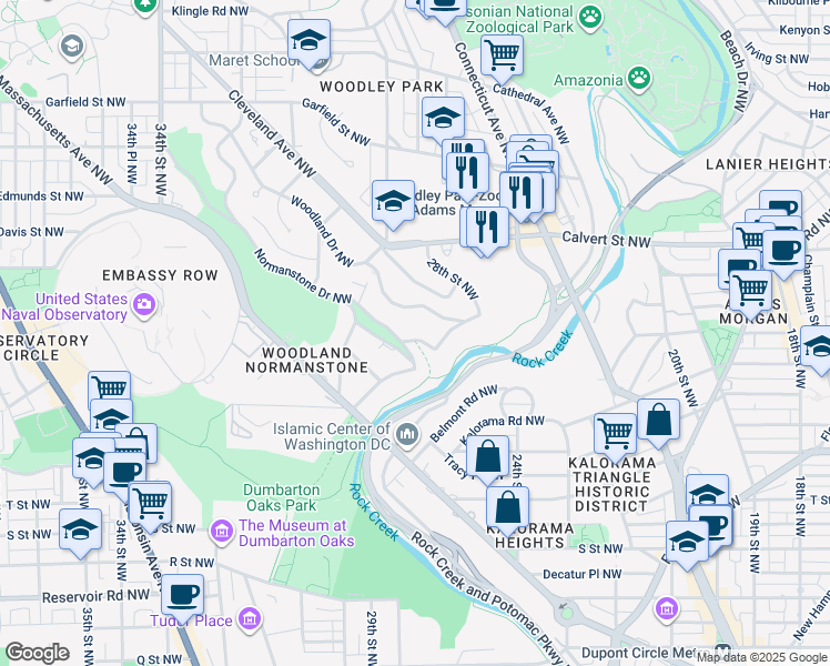 map of restaurants, bars, coffee shops, grocery stores, and more near 2825 Normanstone Drive Northwest in Washington