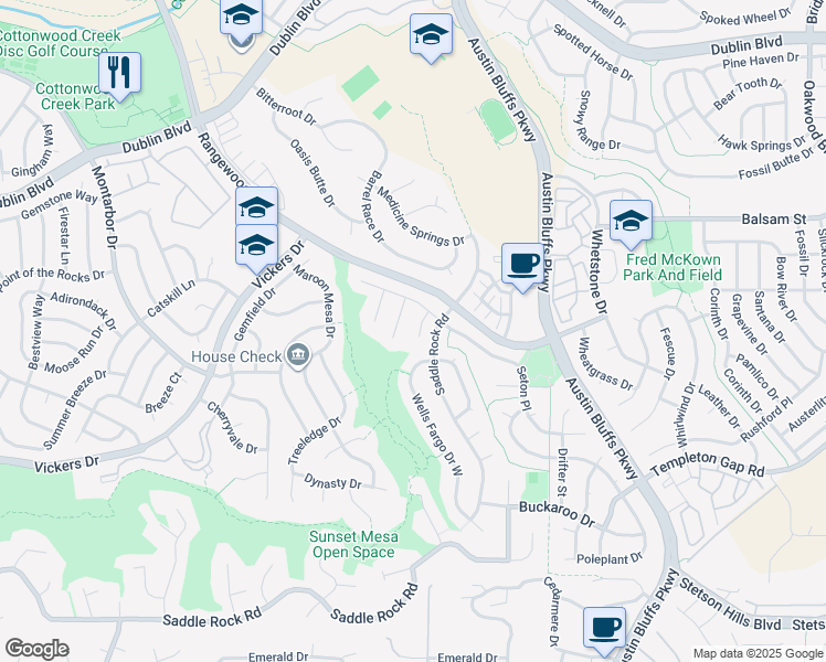 map of restaurants, bars, coffee shops, grocery stores, and more near 5730 Velvet Court in Colorado Springs