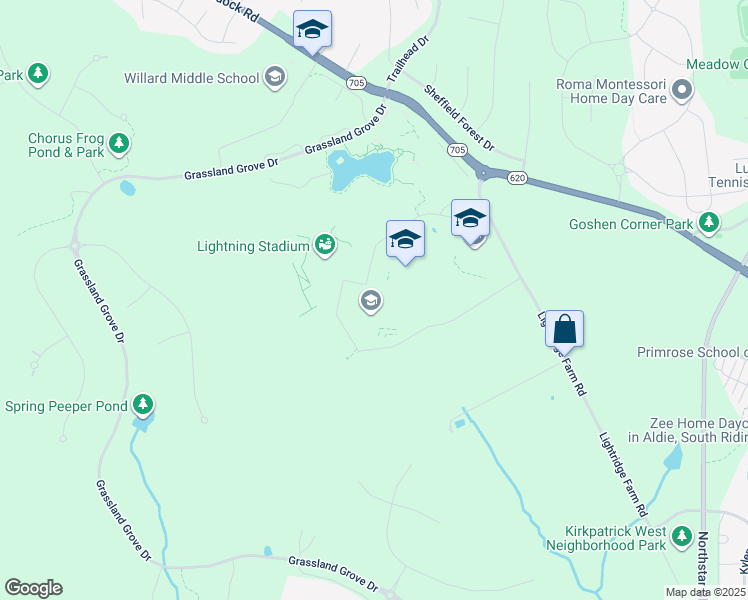 map of restaurants, bars, coffee shops, grocery stores, and more near 41025 Collaboration Drive in Aldie