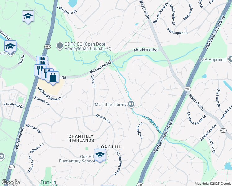map of restaurants, bars, coffee shops, grocery stores, and more near 2922 Mother Well Court in Herndon