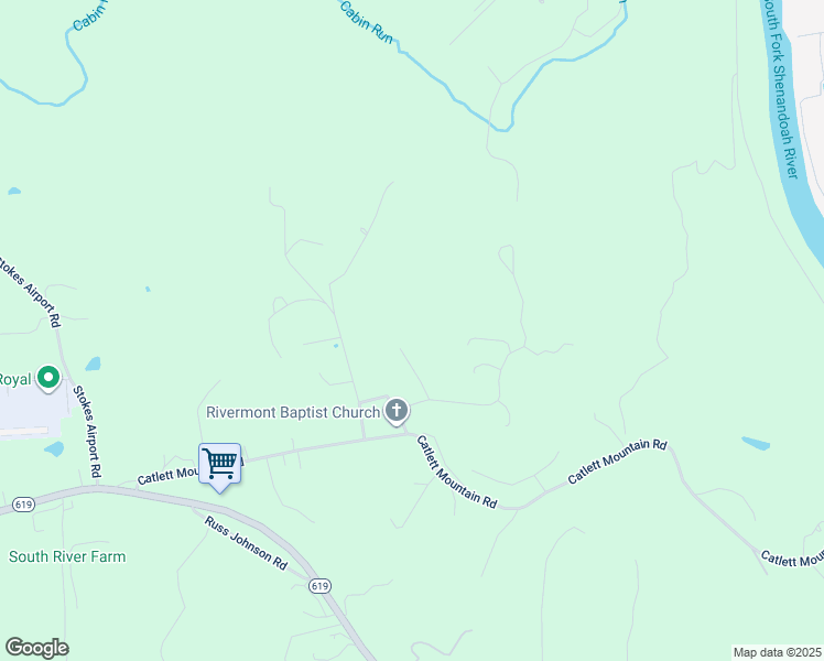 map of restaurants, bars, coffee shops, grocery stores, and more near 128 Wagoner Drive in Front Royal