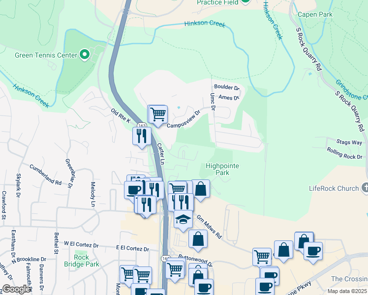 map of restaurants, bars, coffee shops, grocery stores, and more near 423 Foxfire Drive in Columbia
