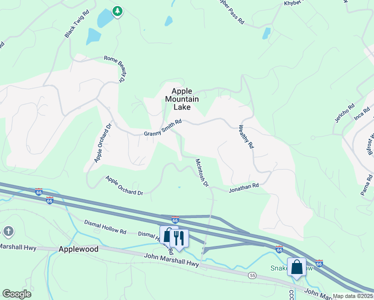 map of restaurants, bars, coffee shops, grocery stores, and more near 612 McIntosh Drive in Linden