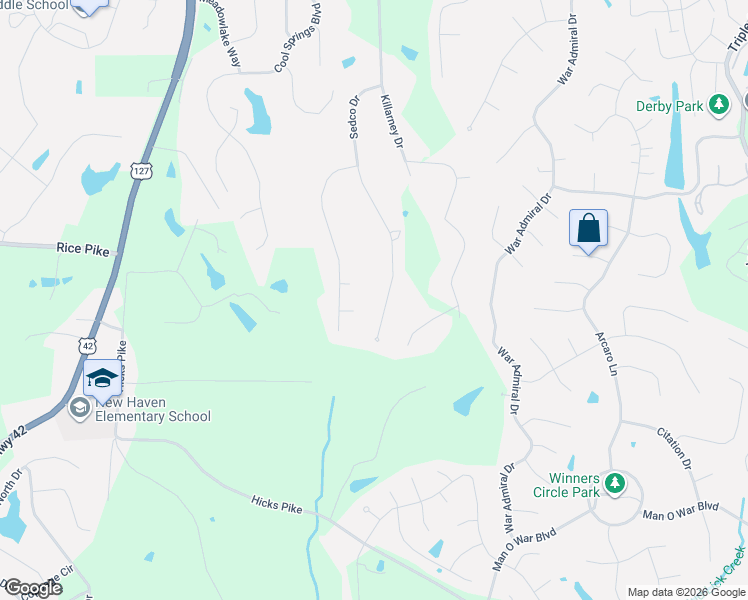 map of restaurants, bars, coffee shops, grocery stores, and more near 10823 Sedco Drive in Union