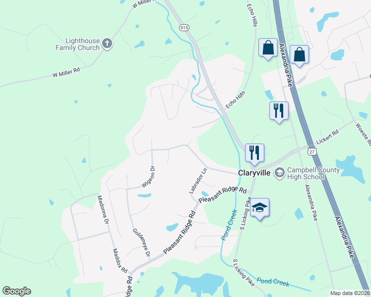 map of restaurants, bars, coffee shops, grocery stores, and more near 10067 Elder Court in Alexandria