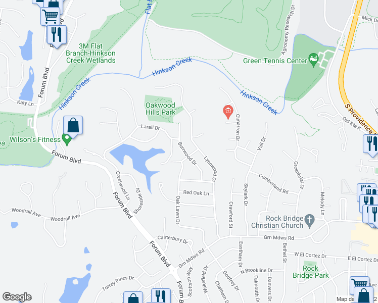 map of restaurants, bars, coffee shops, grocery stores, and more near 909 Rollingwood Drive in Columbia