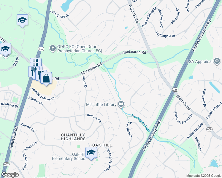 map of restaurants, bars, coffee shops, grocery stores, and more near 2919 Mother Well Court in Herndon