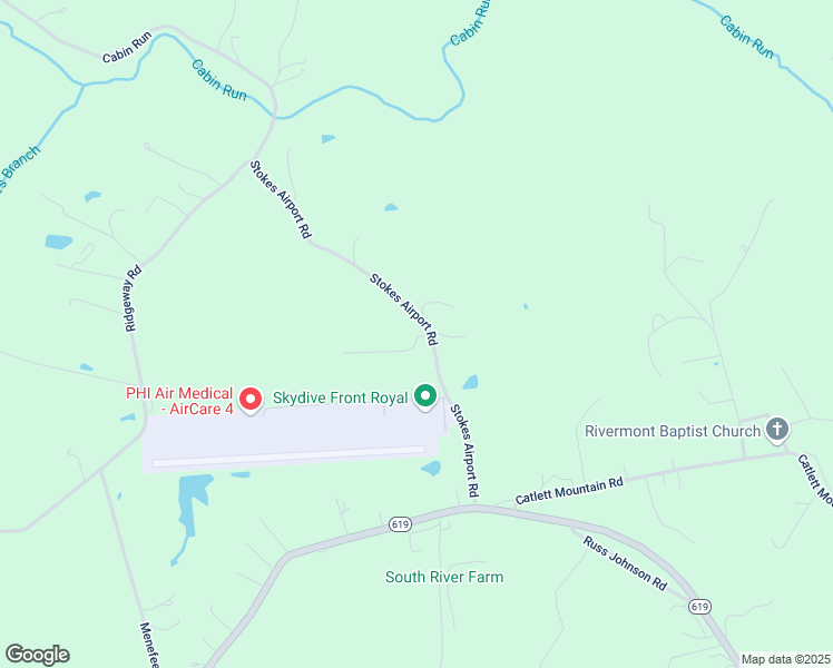map of restaurants, bars, coffee shops, grocery stores, and more near 404 Stokes Airport Road in Front Royal