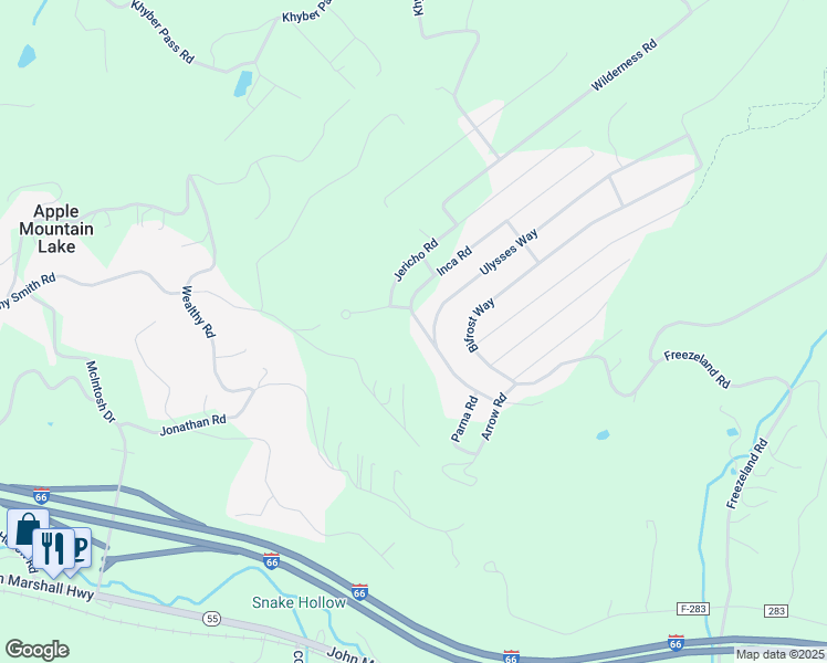 map of restaurants, bars, coffee shops, grocery stores, and more near 49 Sunset Lane in Linden