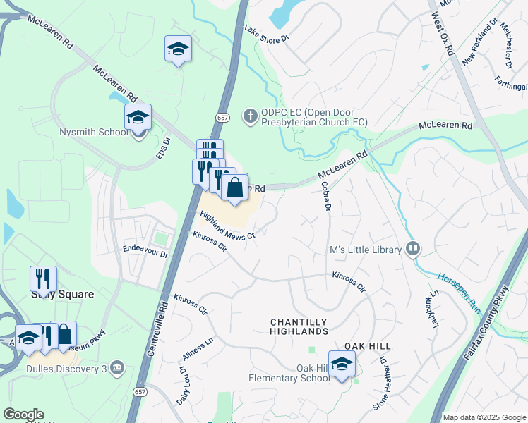 map of restaurants, bars, coffee shops, grocery stores, and more near 3029 McMaster Court in Herndon