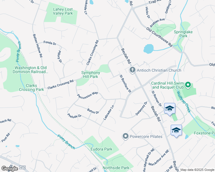 map of restaurants, bars, coffee shops, grocery stores, and more near 1843 Toyon Way in Vienna