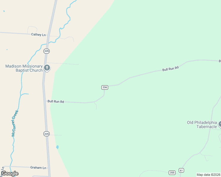 map of restaurants, bars, coffee shops, grocery stores, and more near 564 Bull Run Road in Minford