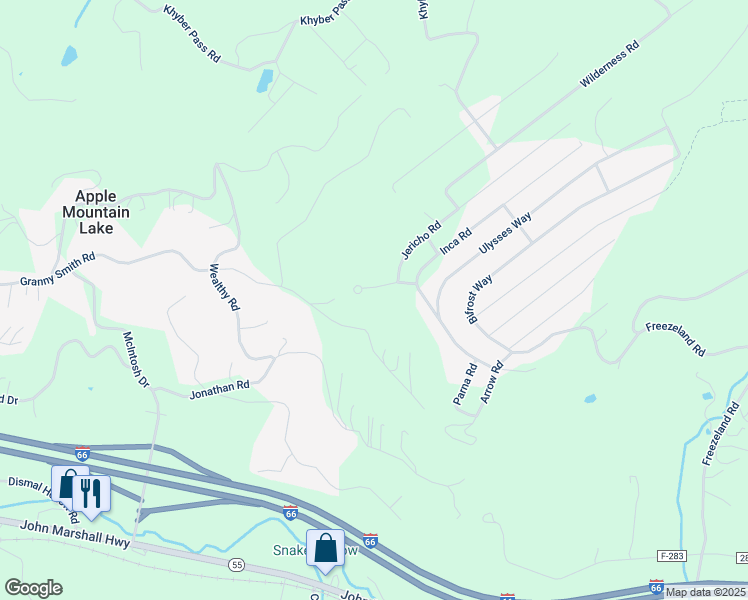 map of restaurants, bars, coffee shops, grocery stores, and more near 203 Sunset Lane in Linden