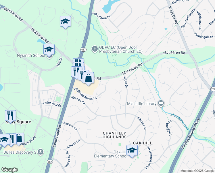 map of restaurants, bars, coffee shops, grocery stores, and more near 3031 Hutumn Court in Herndon