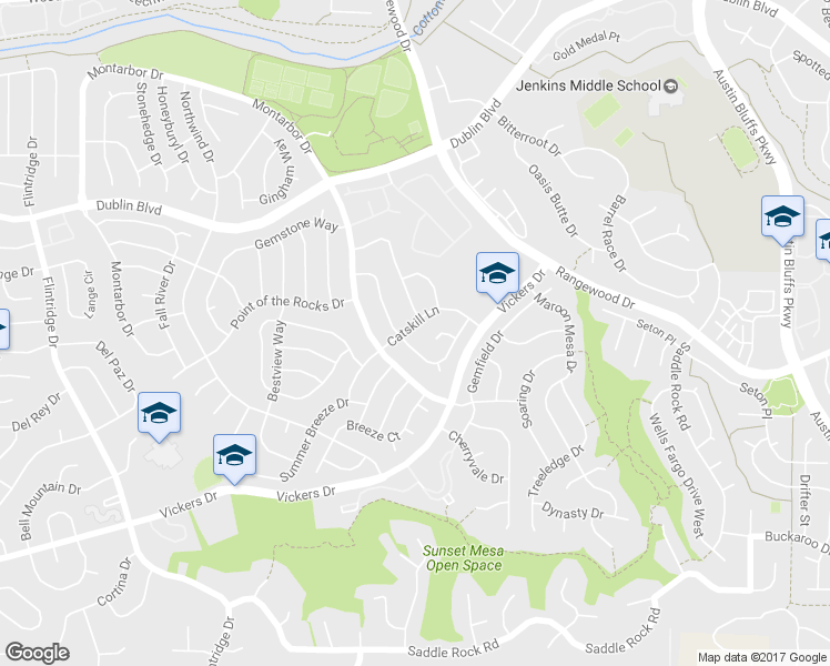 map of restaurants, bars, coffee shops, grocery stores, and more near 6255 Catskill Lane in Colorado Springs