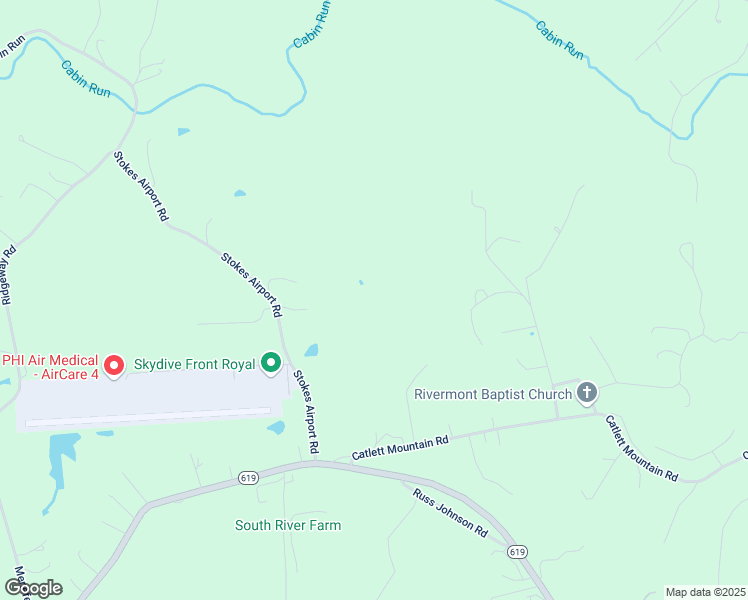 map of restaurants, bars, coffee shops, grocery stores, and more near 404 Stokes Airport Road in Front Royal