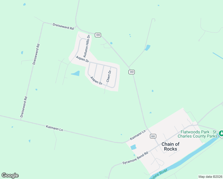 map of restaurants, bars, coffee shops, grocery stores, and more near 669 Aspen Drive in Old Monroe