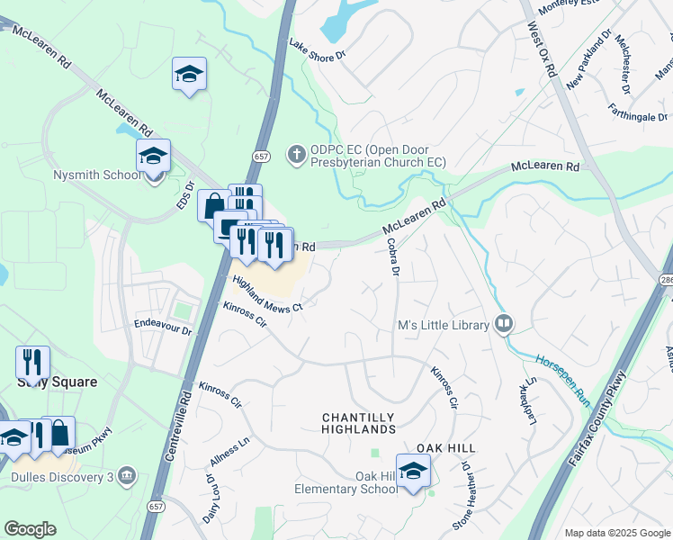 map of restaurants, bars, coffee shops, grocery stores, and more near 3029 Hutumn Court in Herndon