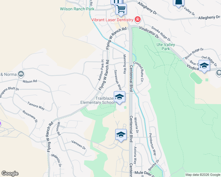 map of restaurants, bars, coffee shops, grocery stores, and more near 6225 Moorfield Avenue in Colorado Springs
