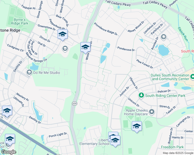 map of restaurants, bars, coffee shops, grocery stores, and more near 25170 Beach Place in Chantilly