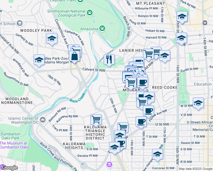 map of restaurants, bars, coffee shops, grocery stores, and more near 2001 Allen Place Northwest in Washington