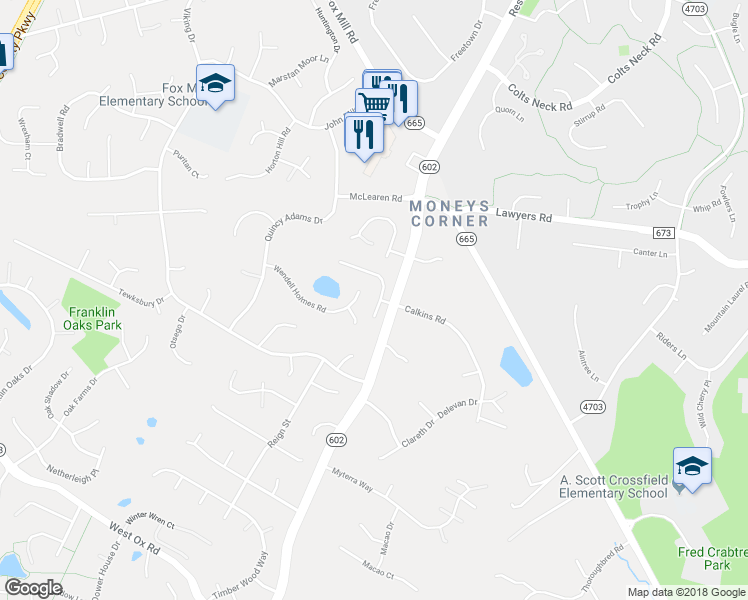 map of restaurants, bars, coffee shops, grocery stores, and more near 2724 Robaleed Way in Herndon