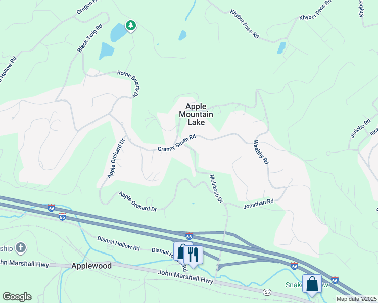 map of restaurants, bars, coffee shops, grocery stores, and more near 701 McIntosh Drive in Linden