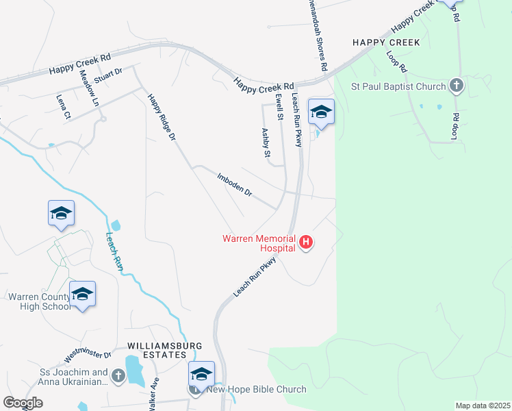 map of restaurants, bars, coffee shops, grocery stores, and more near 1327 Imboden Drive in Front Royal