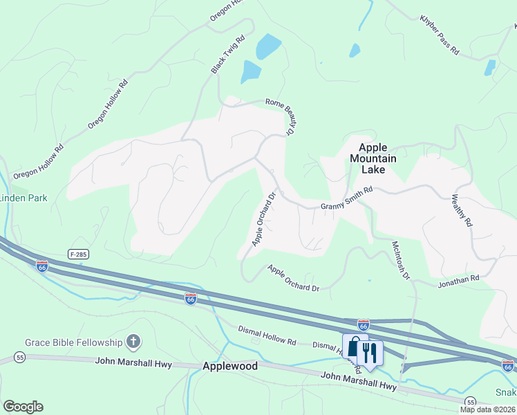 map of restaurants, bars, coffee shops, grocery stores, and more near 92 Apple Orchard Drive in Linden